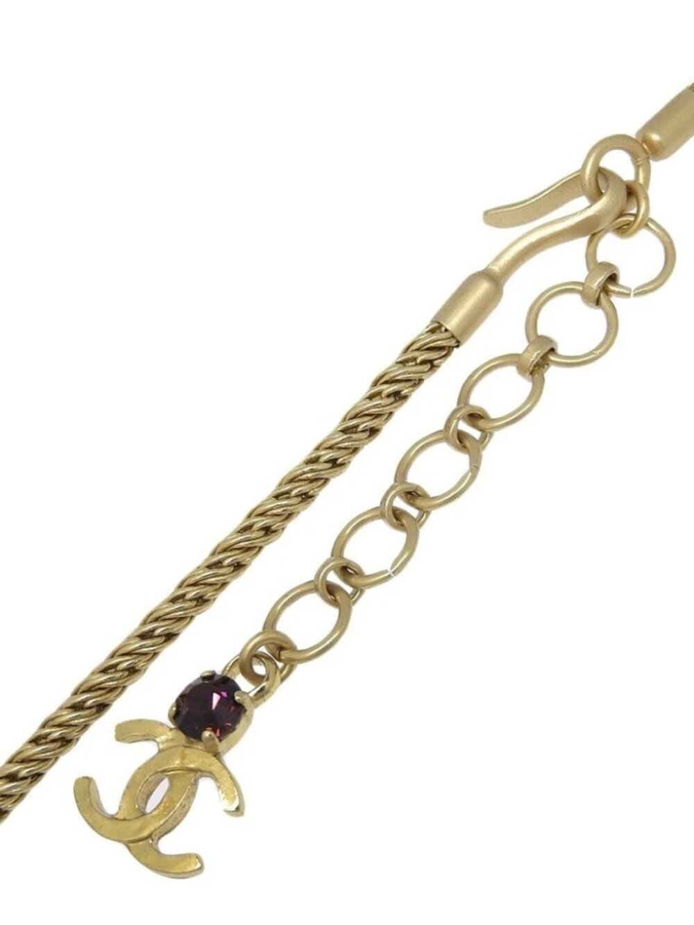CHANEL Gripoa Necklace COCO Mark Plated Gold/Rhinestone 31g Women - Picture 3 of 6